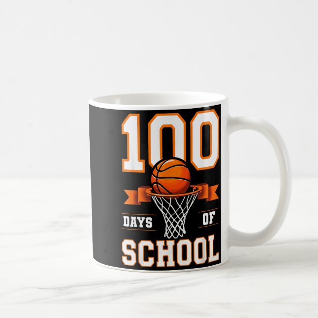 100th Day Of School Basketball Kids 100 Days Of Sc Coffee Mug (Right)