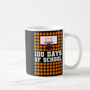 100th Day Of School Basketball Kids 100 Days Of Sc Coffee Mug