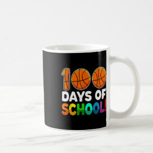 100th Day Of School Basketball Kids 100 Days Of Sc Coffee Mug