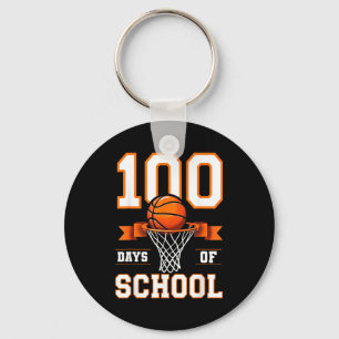 100th Day Of School Basketball Kids 100 Days Of Sc Key Ring