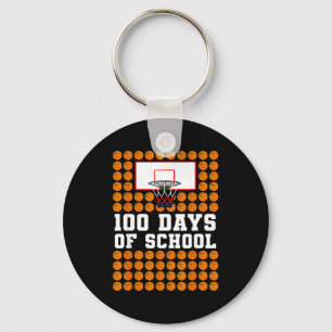 100th Day Of School Basketball Kids 100 Days Of Sc Key Ring