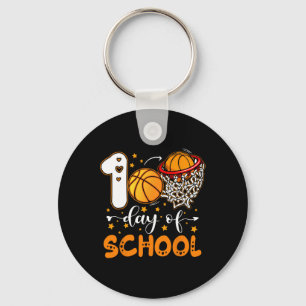 100th Day of School Basketball Kids 100 Days Of Sc Key Ring