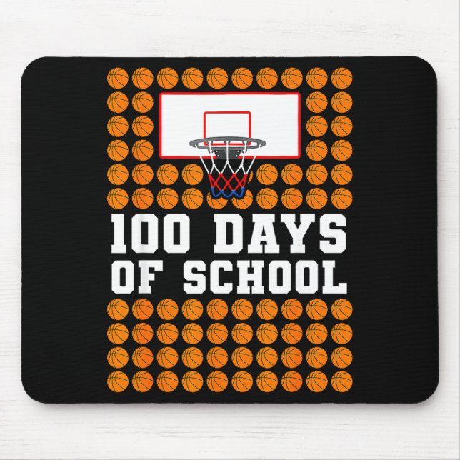 100th Day Of School Basketball Kids 100 Days Of Sc Mouse Mat (Front)