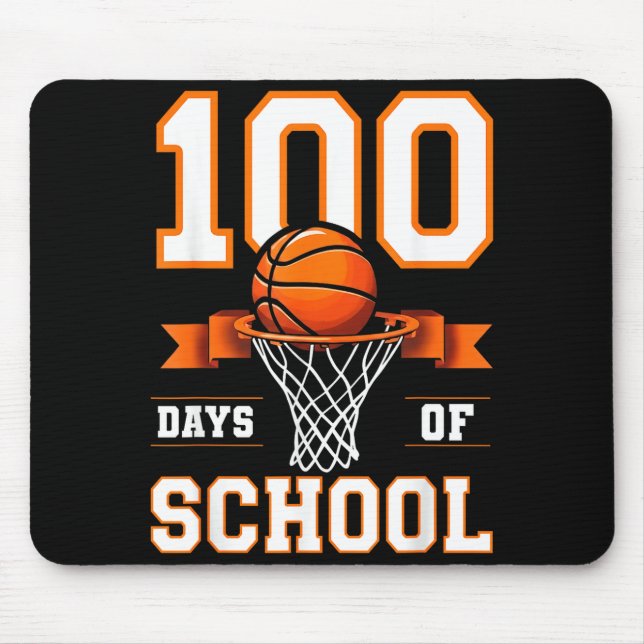 100th Day Of School Basketball Kids 100 Days Of Sc Mouse Mat (Front)