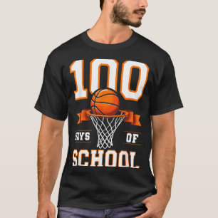 100th Day Of School Basketball Kids 100 Days Of Sc T-Shirt