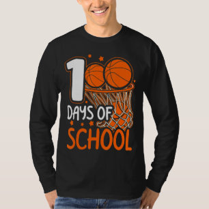 100th Day of School Basketball Kids 100 Days Of Sc T-Shirt