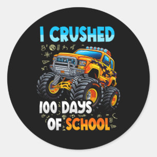 100th Day Of School Boys Classic Round Sticker