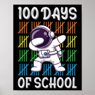 100th Day Of School Boys Girls Kids Fun Dabbing As Poster