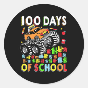 100th Day Of School Boys I Crushed 100 Days Of Sch Classic Round Sticker
