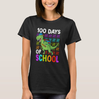100th Day of School Boys Kids Dino 100 Days Dinosa T-Shirt