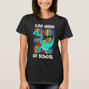 100th Day Of School Boys Kids Dino 100 Days Dinosa T-Shirt