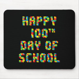 100th Day Of School Build Blocks Teachers Kids Mouse Mat