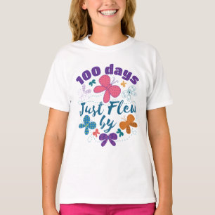 100th Day of School Butterfly 100 Days Flew By T-Shirt