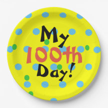 100th Day of School Celebration Paper Plates