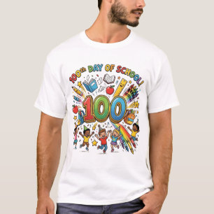 100th Day of School Colorful Celebration Design –  T-Shirt