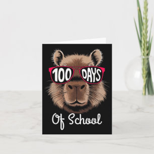 100th Day Of School Cool Capybara 100 Days Smarter Card