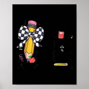 100th Day Of School Coquette Bow Pencil 100 Days O Poster