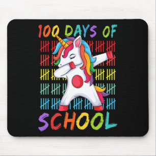 100th Day of School Dabbing Unicorn 100 Magical Da Mouse Mat