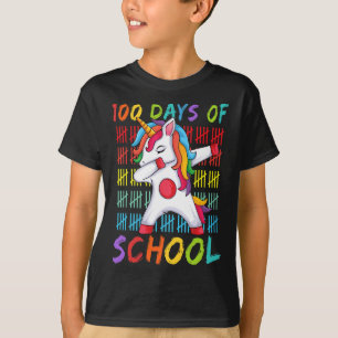 100th Day of School Dabbing Unicorn 100 Magical Da T-Shirt
