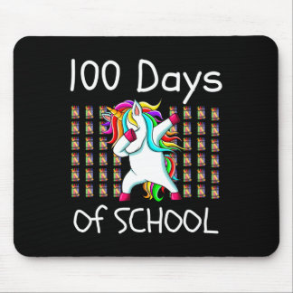 100th Day Of School Dabbing Unicorn Teacher Kids Mouse Mat