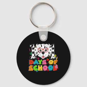 100th Day Of School Dalmatian Dog 100 Days Of Scho Key Ring
