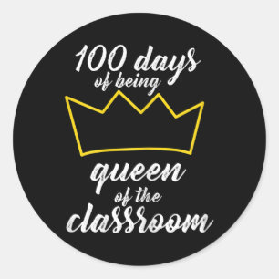 100th Day of School Design For Teachers and Studen Classic Round Sticker