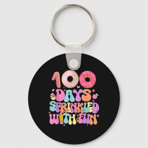 100th Day Of School Doughnut 100 Days Sprinkled Wi Key Ring