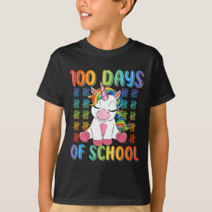 100th Day Of School For Girls Kids Cute Unicorn T-Shirt