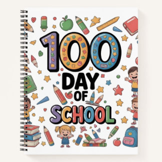 100th Day of School Fun T-Shirt | Colorful Kids &  Notebook
