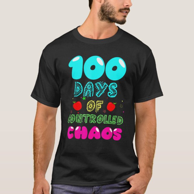 100th Day Of School Funny Design For Kindergarten  T-Shirt (Front)