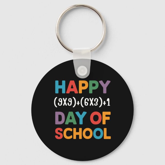100th Day Of School Funny Math Teacher Men Women K Key Ring (Front)