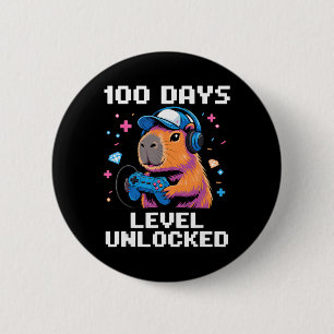 100th Day Of School Gamer 100 Days Level Unlocked 6 Cm Round Badge