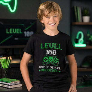 100th Day of School Gamer T-Shirt - Kids Video Gam Tri-Blend Shirt