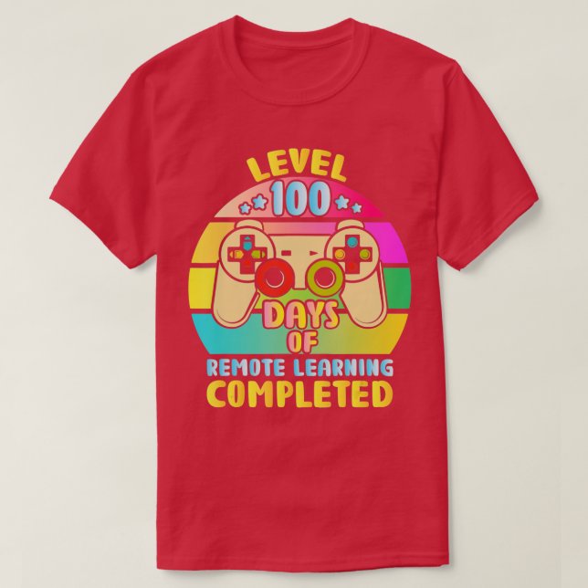100th Day Of School Gift 100 Day Kids Remote Learn T-Shirt (Design Front)