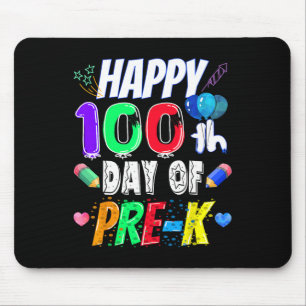 100th Day Of School Gift 100 Days Of Pre-k Teacher Mouse Mat
