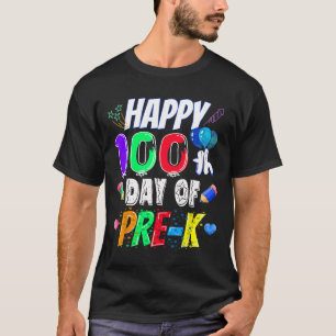 100th Day Of School Gift 100 Days Of Pre-k Teacher T-Shirt