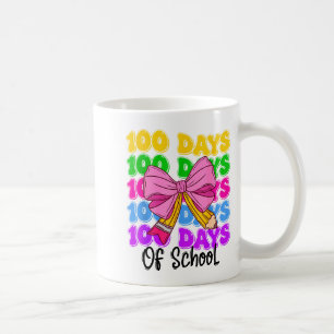 100th Day Of School Girls Coquette Bow Teachers Ki Coffee Mug