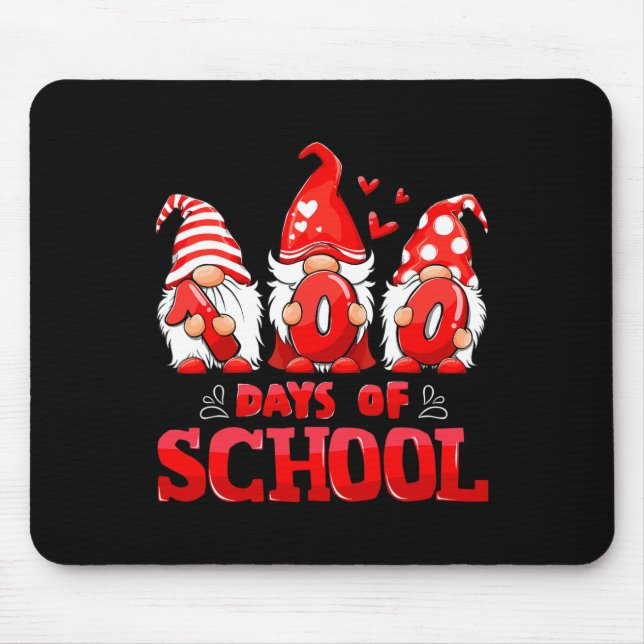 100th Day Of School Gnome Teachers Students 100 Da Mouse Mat (Front)