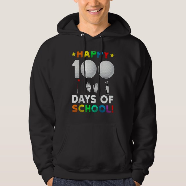 100th Day Of School Golf  100 Days Of School Boys  Hoodie (Front)