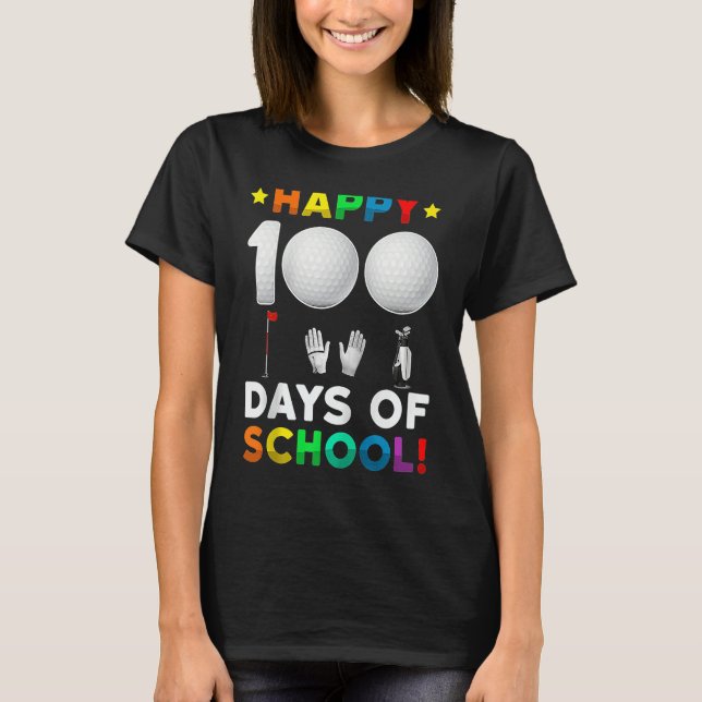 100th Day Of School Golf  100 Days Of School Boys  T-Shirt (Front)