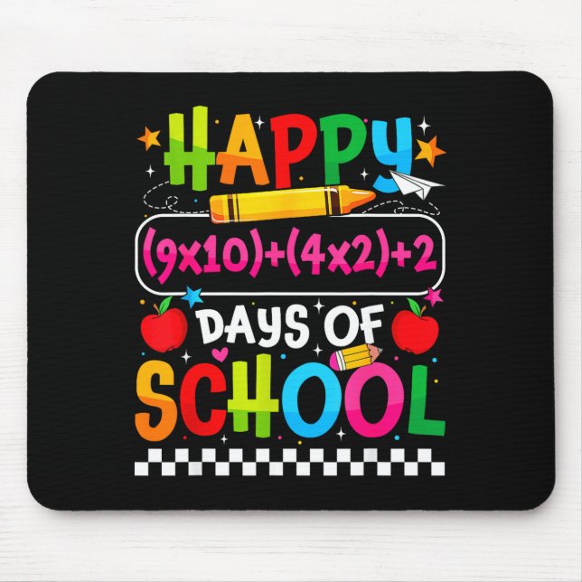 100th Day Of School Happy 100 Days Math Equation T Mouse Mat (Front)