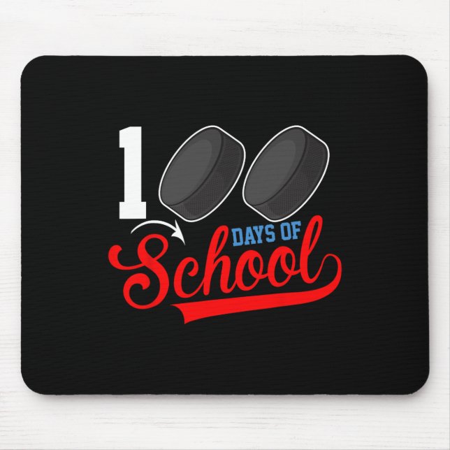 100th Day Of School Hockey 100 Days Of School Spor Mouse Mat (Front)
