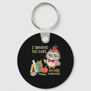 100th Day Of School - I Survived 100 Days - Chaos Key Ring