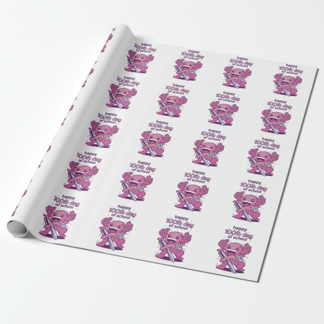 100th day of school invitation wrapping paper (Unrolled)