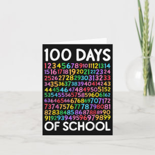 100th Day Of School Kids 100 Days Learning Math Nu Card