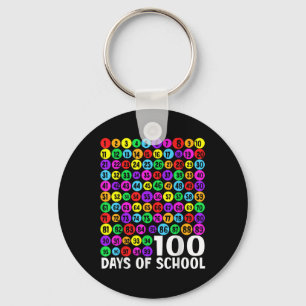 100th Day Of School Kids 100 Days Learning Math Nu Key Ring