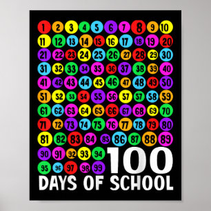 100th Day Of School Kids 100 Days Learning Math Nu Poster