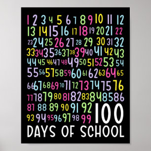 100th Day Of School Kids 100 Days Learning Math Nu Poster