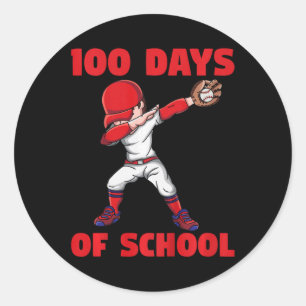 100th Day Of School Kids Baseball 100 Days Of Scho Classic Round Sticker