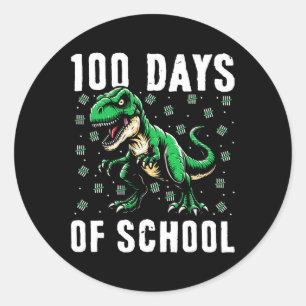 100th Day Of School Kids Boys 100 Days Of School T Classic Round Sticker